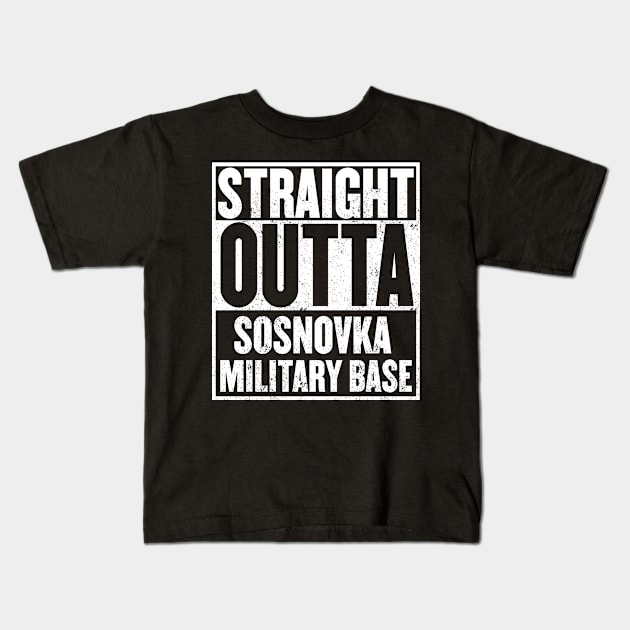 Straight Outta Sosnovka Military Base Kids T-Shirt by mangobanana